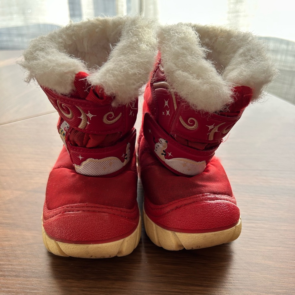 Warm Red Kids Winter Boots
